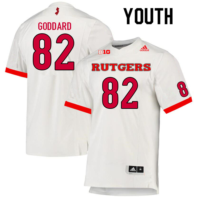 Youth #82 Myles Goddard Rutgers Scarlet Knights College Football Jerseys Sale-White - Click Image to Close